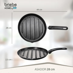 Grill Asador Rayas MARE Inducción Acero Forjado Ø 28 cm Fabricado en España