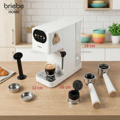 Cafetera Espresso Nordic 20 Bares Compatible Cápsulas Nespresso y Café Molido Blanco