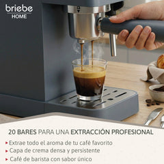 Cafetera Espresso Nordic 20 Bares Compatible Cápsulas Nespresso y Café Molido Gris