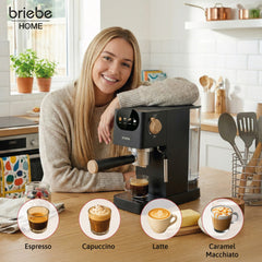 Cafetera Espresso Nordic 20 Bares Compatible Cápsulas Nespresso y Café Molido Negro