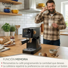 Cafetera Espresso Nordic 20 Bares Compatible Cápsulas Nespresso y Café Molido Negro