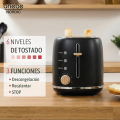 Set Nordic Cafetera Espresso 20 Bares Cápsulas y Café Molido + Hervidor Agua Eléctrico 17L Inalámbrico 2200W + Tostadora Ranura Ancha 2 Rebanadas Negro