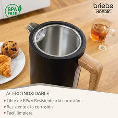 Set Nordic Cafetera Espresso 20 Bares Cápsulas y Café Molido + Hervidor Agua Eléctrico 17L Inalámbrico 2200W + Tostadora Ranura Ancha 2 Rebanadas Negro