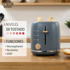 Set Nordic Cafetera Espresso 20 Bares Cápsulas y Café Molido + Hervidor Agua Eléctrico 17L Inalámbrico 2200W + Tostadora Ranura Ancha 2 Rebanadas Gris