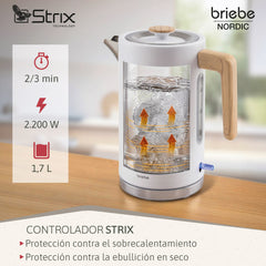 Set Nordic Cafetera Espresso 20 Bares Cápsulas y Café Molido + Hervidor Agua Eléctrico 17L Inalámbrico 2200W + Tostadora Ranura Ancha 2 Rebanadas Blanco