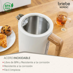 Set Nordic Cafetera Espresso 20 Bares Cápsulas y Café Molido + Hervidor Agua Eléctrico 17L Inalámbrico 2200W + Tostadora Ranura Ancha 2 Rebanadas Blanco
