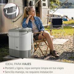 Mini Lavadora briebe Camp Portátil Camping con Centrifugado 3Kg Blanco/Gris
