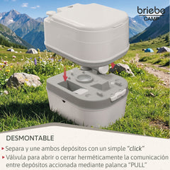 WC briebe Camp Comfort Inodoro Portátil Químico Adultos Potty 24L Camping Camper Blanco
