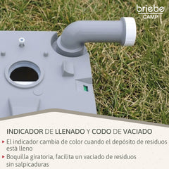 WC briebe Camp Comfort Inodoro Portátil Químico Adultos Potty 24L Camping Camper Blanco