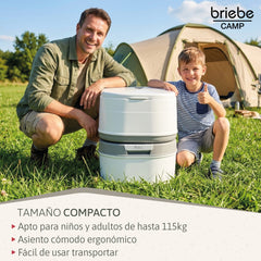 WC briebe Camp Comfort Inodoro Portátil Químico Adultos Potty 24L Camping Camper Blanco