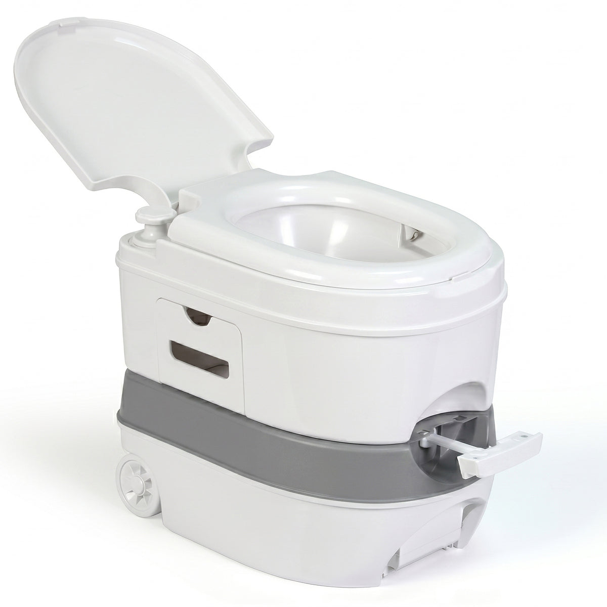 WC briebe Camp Comfort Plus Inodoro Portátil Químico con Ruedas Adultos Potty 22L Camping Camper Blanco