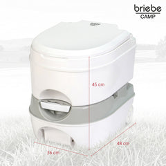 WC briebe Camp Comfort Plus Inodoro Portátil Químico con Ruedas Adultos Potty 22L Camping Camper Blanco