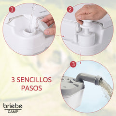 WC briebe Camp Comfort Plus Inodoro Portátil Químico con Ruedas Adultos Potty 22L Camping Camper Blanco