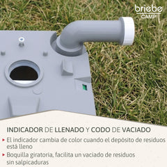 WC briebe Camp Comfort Plus Inodoro Portátil Químico con Ruedas Adultos Potty 22L Camping Camper Blanco