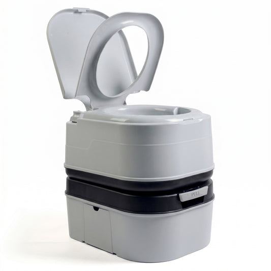 WC briebe Camp Comfort Inodoro Portátil Químico Adultos Potty 24L Camping Camper Gris