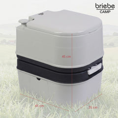 WC briebe Camp Comfort Inodoro Portátil Químico Adultos Potty 24L Camping Camper Gris