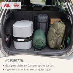 WC briebe Camp Comfort Inodoro Portátil Químico Adultos Potty 24L Camping Camper Gris