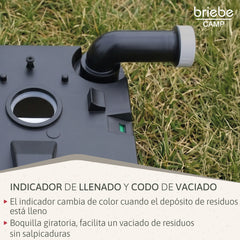 WC briebe Camp Comfort Inodoro Portátil Químico Adultos Potty 24L Camping Camper Gris
