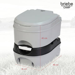WC briebe Camp Comfort Plus Inodoro Portátil Químico con Ruedas Adultos Potty 24L Camping Camper Gris