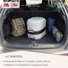 WC briebe Camp Comfort Plus Inodoro Portátil Químico con Ruedas Adultos Potty 24L Camping Camper Gris