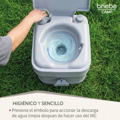 WC briebe Camp Compact Go Inodoro Portátil Químico Adultos Potty 10L Camping Camper