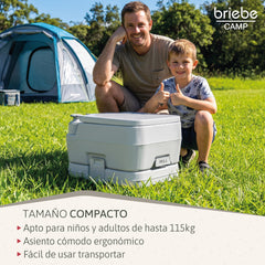 WC briebe Camp Compact Go Inodoro Portátil Químico Adultos Potty 10L Camping Camper