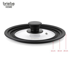 Tapa Sartén Universal Olla Cacerolas Multidiámetro 16-18-20cm Borde Silicona Cristal Válvula