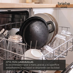Batería Cocina Inducción Totem Apilable 4 Piezas Ø 22cm Antiadherente Cerámico Negro