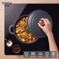 Batería Cocina Inducción Totem Apilable 4 Piezas Ø 22cm Antiadherente Cerámico Gris