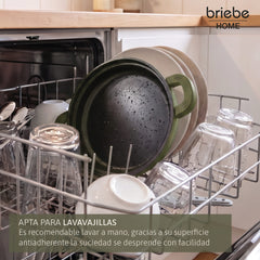 Batería Cocina Inducción Totem Apilable 4 Piezas Ø 22cm Antiadherente Cerámico Verde