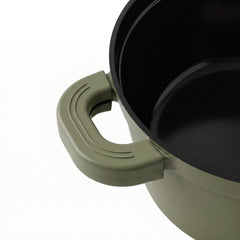 Batería Cocina Inducción Totem Apilable 4 Piezas Ø 22cm Antiadherente Cerámico Verde