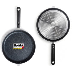 Sartén para Tortilla de Patatas Doble Inducción 28cm Antiadherente Negro