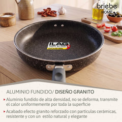 Sartén para Tortilla de Patatas Doble Inducción 24cm Antiadherente Negro