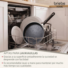 Sartén para Tortilla de Patatas Doble Inducción 24cm Antiadherente Negro