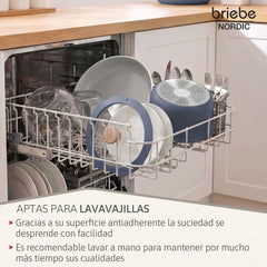 Batería Cocina Nordic Nest Inducción Cerámica Mango Extraíble Apilable 13 Piezas Gris