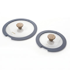 Batería Cocina Nordic Nest Inducción Cerámica Mango Extraíble Apilable 13 Piezas Gris