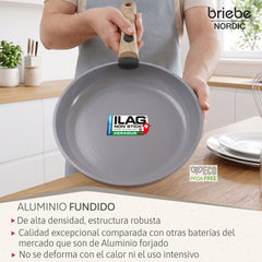 Batería Cocina Nordic Nest Inducción Cerámica Mango Extraíble Apilable 13 Piezas Negro