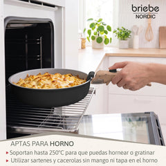 Batería Cocina Nordic Nest Inducción Cerámica Mango Extraíble Apilable 13 Piezas Negro
