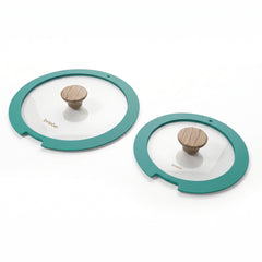 Batería Cocina Nordic Nest Inducción Cerámica Mango Extraíble Apilable 13 Piezas Verde