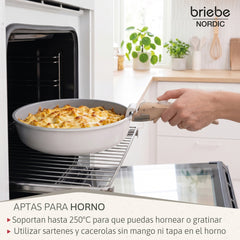 Batería Cocina Nordic Nest Inducción Cerámica Mango Extraíble Apilable 13 Piezas Blanco