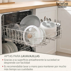 Batería Cocina Nordic Nest Inducción Cerámica Mango Extraíble Apilable 13 Piezas Blanco