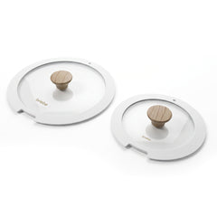 Batería Cocina Nordic Nest Inducción Cerámica Mango Extraíble Apilable 13 Piezas Blanco