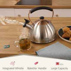 Tetera Classic 2.5L Inox/Bronce