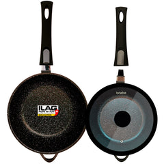 Juego 2 Sartenes Granitec Inducción Antiadherentes Ø 24-28 + 2 Mangos Extraíbles + Tapas