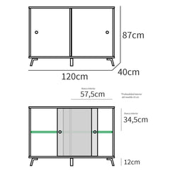 Aparador Lys 87x120x40 cm Madera 2 Puertas