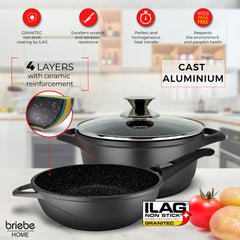 Batería Cocina Inducción + Juego Sartenes Granitec MGK1819