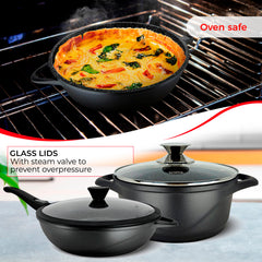 Batería Cocina Inducción + Juego Sartenes Granitec MGK1819