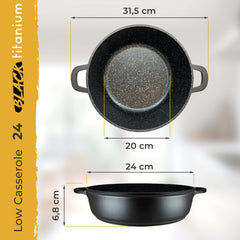 Cazuela baja Black Titanium Ø 24