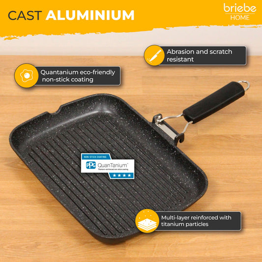 Grill Asador Ondulado Black Titanium 34x24cm