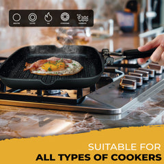 Grill Asador Ondulado Black Titanium 28x28cm